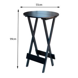 Jogo de Bistrô com 2 Banquetas Preto - 4