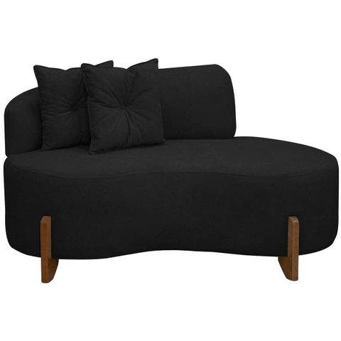 Sofá Orgânico Namoradeira 2 Lugares Feijão Thor 145cm Bouclê:preto