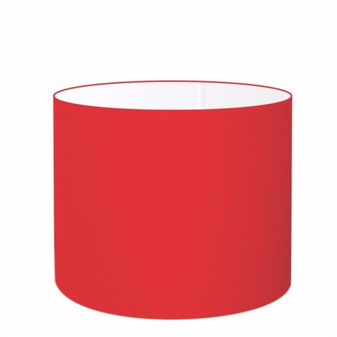Cúpula Abajur e Luminária em Tecido Cilíndrica Vivare Cp-7017 Ø40x21cm - Bocal Nacional - Vermelho