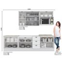 Ver imagem 2 de Cozinha Compacta 280cm Americana com Vidro 6 Peças 10 Portas 3 Gavetas Henn - Branco Hp Fosco