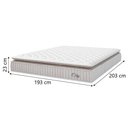 Ver imagem 3 de Colchão King Molas Ensacadas City Pillow Top 193x203x23cm Branco / Bege Branco/bg