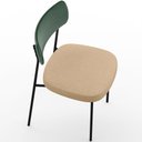 Ver imagem 3 de Cadeira Decorativa para Sala de Jantar Melina L02 Facto Verde Musgo Linho Bege Escuro - Lyam Decor