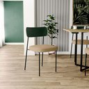 Ver imagem 2 de Cadeira Decorativa para Sala de Jantar Melina L02 Facto Verde Musgo Linho Bege Escuro - Lyam Decor