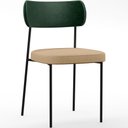 Ver imagem 1 de Cadeira Decorativa para Sala de Jantar Melina L02 Facto Verde Musgo Linho Bege Escuro - Lyam Decor