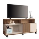 Ver imagem 1 de Rack Bancada Graci 1.3 Tv até 50" Polegadas com Rodizios Castanho/off White