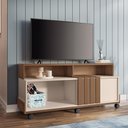 Ver imagem 2 de Rack Bancada Graci 1.3 Tv até 50" Polegadas com Rodizios Castanho/off White