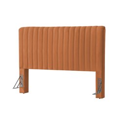 Cabeceira Cama Box Casal 1,40m Estofada Havai  Veludo Terracota - 2
