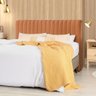 Cabeceira Cama Box Casal 1,40m Estofada Havai  Veludo Terracota - 1