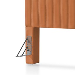 Cabeceira Cama Box Casal 1,40m Estofada Havai  Veludo Terracota - 4