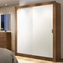Ver imagem 1 de Guarda-Roupa Solteiro Madesa Dallas Plus 2 Portas de Correr 4 Gavetas Rustic/Branco Cor:Rustic/Branc