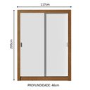 Ver imagem 3 de Guarda-Roupa Solteiro Madesa Dallas Plus 2 Portas de Correr 4 Gavetas Rustic/Branco Cor:Rustic/Branc
