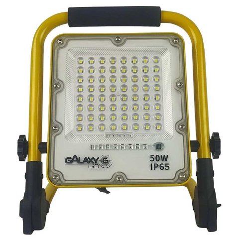 Refletor Led Recarregável 50W 6500K Portátil IP65 GALAXY LED
