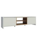Ver mais imagens de Rack para TV até 75 Polegadas Madesa Metz 180 cm 2 Portas Branco/Rustic Cor:Branco/Rustic