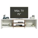 Ver imagem 4 de Rack para TV até 75 Polegadas Madesa Metz 180 cm 2 Portas Branco/Rustic Cor:Branco/Rustic