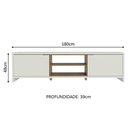 Ver imagem 3 de Rack para TV até 75 Polegadas Madesa Metz 180 cm 2 Portas Branco/Rustic Cor:Branco/Rustic