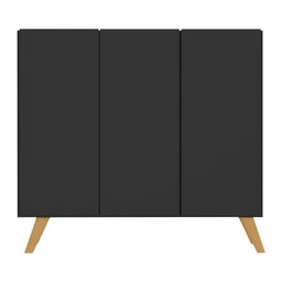 Sapateira Retrô 3 Portas Nina Multimóveis Mp6018 Preta/natural - 6