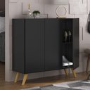 Ver imagem 1 de Sapateira Retrô 3 Portas Nina Multimóveis Mp6018 Preta/natural