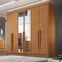 Ver imagem 2 de Guarda Roupa Casal Linea 6 Portas de Bater 6 Gavetas MDF com Espelho Cinamomo 243,8cm