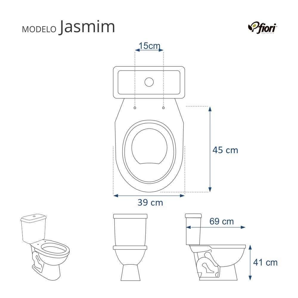 Assento Sanitário Poliester Jasmim Marfim (bege Claro) para Vaso Fiori - 2