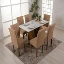 Ver imagem 4 de Kit 4 Capas de Cadeira Jantar Cozinha Lisa com Elástico:Bege