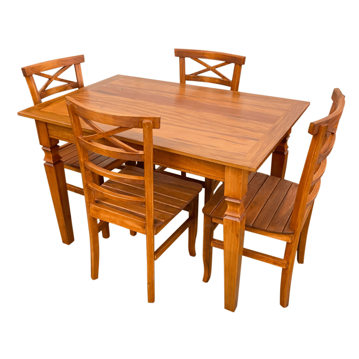 Mesa de Jantar Madeira Maciça 120 X 80 com 04 Cadeiras Abc Sudeste Rústico