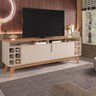 Rack Sala Estante Tv 60" Bancada Home Wine 2 Portas Nicho Adega Pés Retrô Sala Quarto Pequeno - - 2