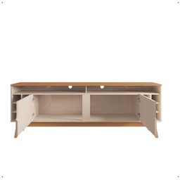 Rack Sala Estante Tv 60" Bancada Home Wine 2 Portas Nicho Adega Pés Retrô Sala Quarto Pequeno - - 4