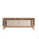 Ver imagem 5 de Rack Sala Estante Tv 60" Bancada Home Wine 2 Portas Nicho Adega Pés Retrô Sala Quarto Pequeno -