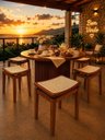 Ver imagem 2 de Banco 100% Madeira Maciça Premium Savana Banqueta com Assento Anatômico em Tela Resistente Multiuso