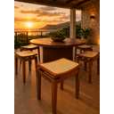 Ver imagem 5 de Banco 100% Madeira Maciça Premium Savana Banqueta com Assento Anatômico em Tela Resistente Multiuso