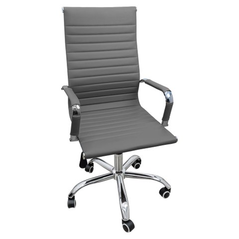 Cadeira Eames Esteirinha Presidente Escritório Boston Eames Alta - Cinza
