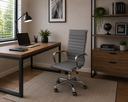 Ver imagem 1 de Cadeira Eames Esteirinha Presidente Escritório Boston Eames Alta - Cinza