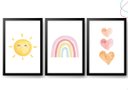Ver imagem 2 de Quadros Decorativos Arco-íris Boho Sol Coração Escandinavo:pinus