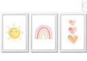 Ver imagem 4 de Quadros Decorativos Arco-íris Boho Sol Coração Escandinavo:pinus