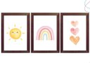 Ver imagem 3 de Quadros Decorativos Arco-íris Boho Sol Coração Escandinavo:pinus