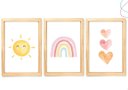 Ver imagem 1 de Quadros Decorativos Arco-íris Boho Sol Coração Escandinavo:pinus