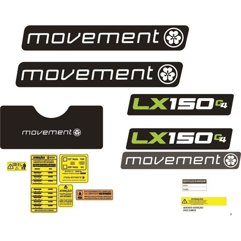 KIT ADESIVO ESTEIRA NOVA LINHA LX - 150 - G4 - MOVEMENT 05 KIT Casa Harmonia