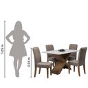 Ver imagem 6 de Conjunto de Mesa Sala de Jantar Tampo com Vidro Grécia 4 Cadeiras Off White / Mascavo / Cedro 1,36m
