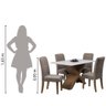 Conjunto de Mesa Sala de Jantar Tampo com Vidro Grécia 4 Cadeiras Off White / Mascavo / Cedro 1,36m - 6