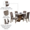 Conjunto de Mesa Sala de Jantar Tampo com Vidro Grécia 4 Cadeiras Off White / Mascavo / Cedro 1,36m - 5