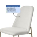 Ver imagem 3 de Conjunto de 4 Cadeiras de Aço Estofada Lucille Champanhe com Linho Mescla Cru