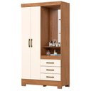 Ver imagem 1 de Guarda Roupa 2 Portas com Espelho 200x110 Cm Briz Nature Off White