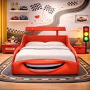 Ver imagem 3 de Cama Solteiro Carro Mcveloz Vermelho com Colchão