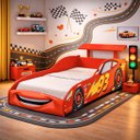Ver imagem 2 de Cama Solteiro Carro Mcveloz Vermelho com Colchão