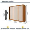 Ver imagem 3 de Guarda Roupa Casal 3 Portas de Correr e 6 Gavetas 242cm Premium Jade
