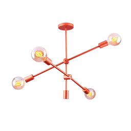 Lustre Pendente para Sala Quarto Sputnik Circuit Retrô 4 Lâmpadas E27 Bivolt:cobre/110v/220v - 1