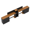 Ver imagem 5 de Conjunto de Escritório Smart 1 Livreiro 2 Buffet e 2 Mesas 90cm - Preto e Cedro