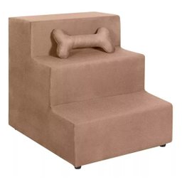 Escada Escadinha Luxo para Pet Animais de Estimação Gato Cachorro Bege com Osso Incluso - Jrc Móveis - 1