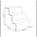 Ver imagem 2 de Escada Escadinha Luxo para Pet Animais de Estimação Gato Cachorro Bege com Osso Incluso - Jrc Móveis