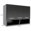 Ver imagem 4 de Armário 3 Portas Aéreo Branco Quarto Multiuso Roupas ClickForte Armário Multiuso Preto